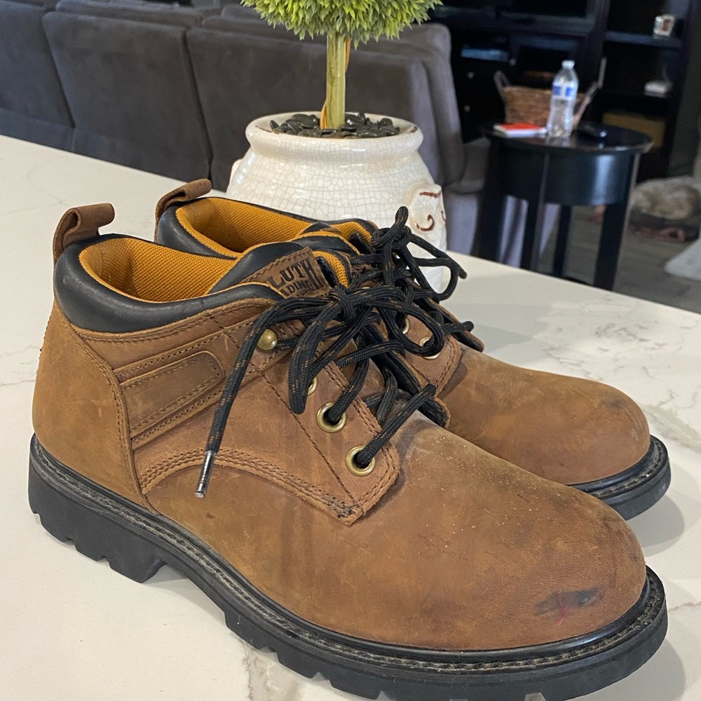 Duluth Trading Co Men's Size 11M Brown Leather Short Ankle Work boot